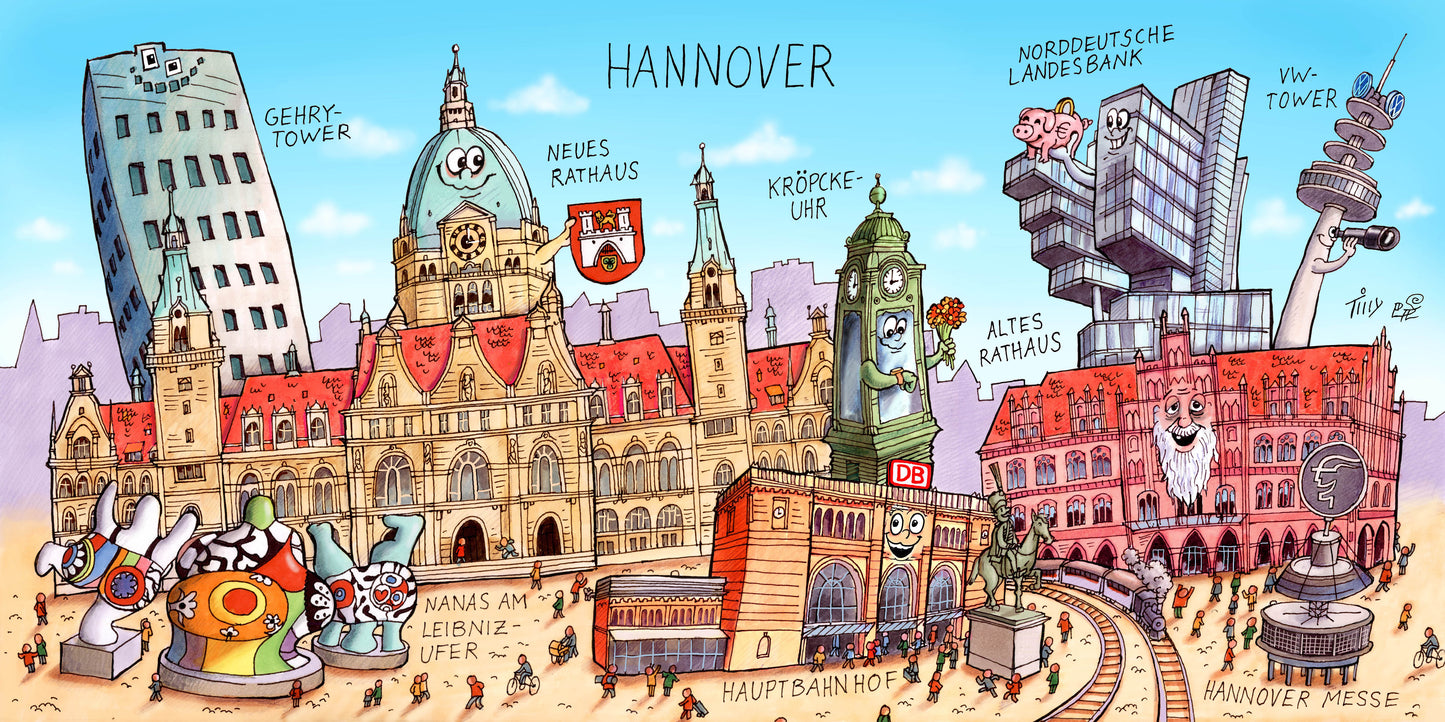 Jacques Tilly Design auf Keramiktasse für Hannover Fans
