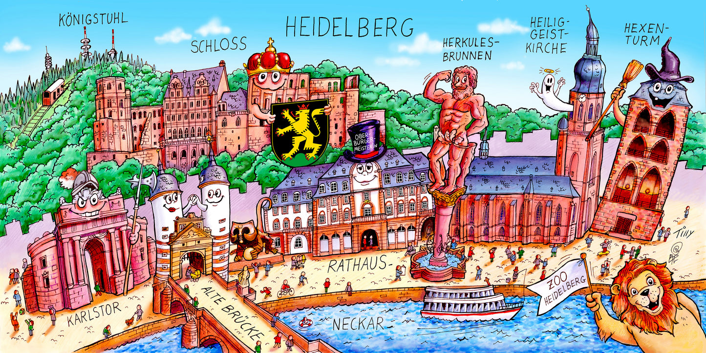 Lustiges Heidelberg Motiv als Geschenkidee für Stadtfans