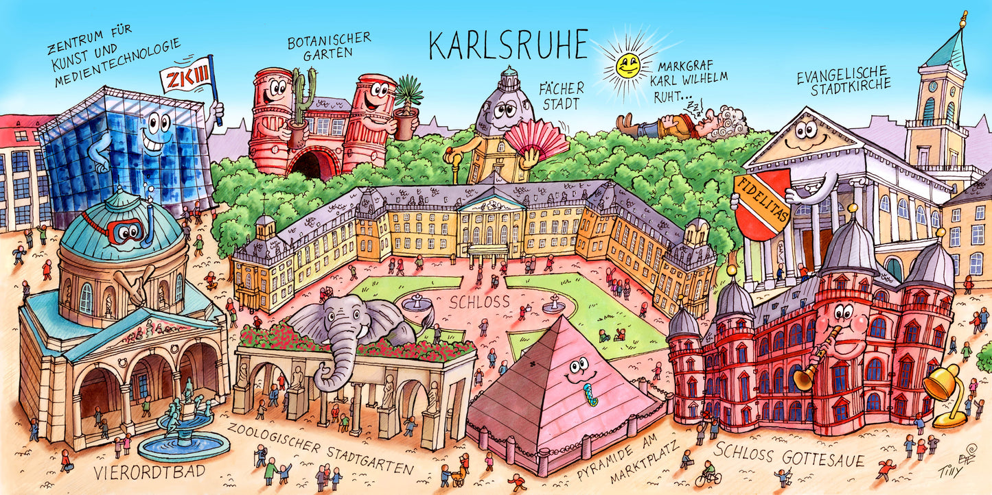 Satirisches Karlsruhe Kunstwerk von Jacques Tilly