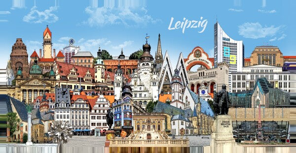 Leipzig Leinwand – Wahrzeichen – Collage