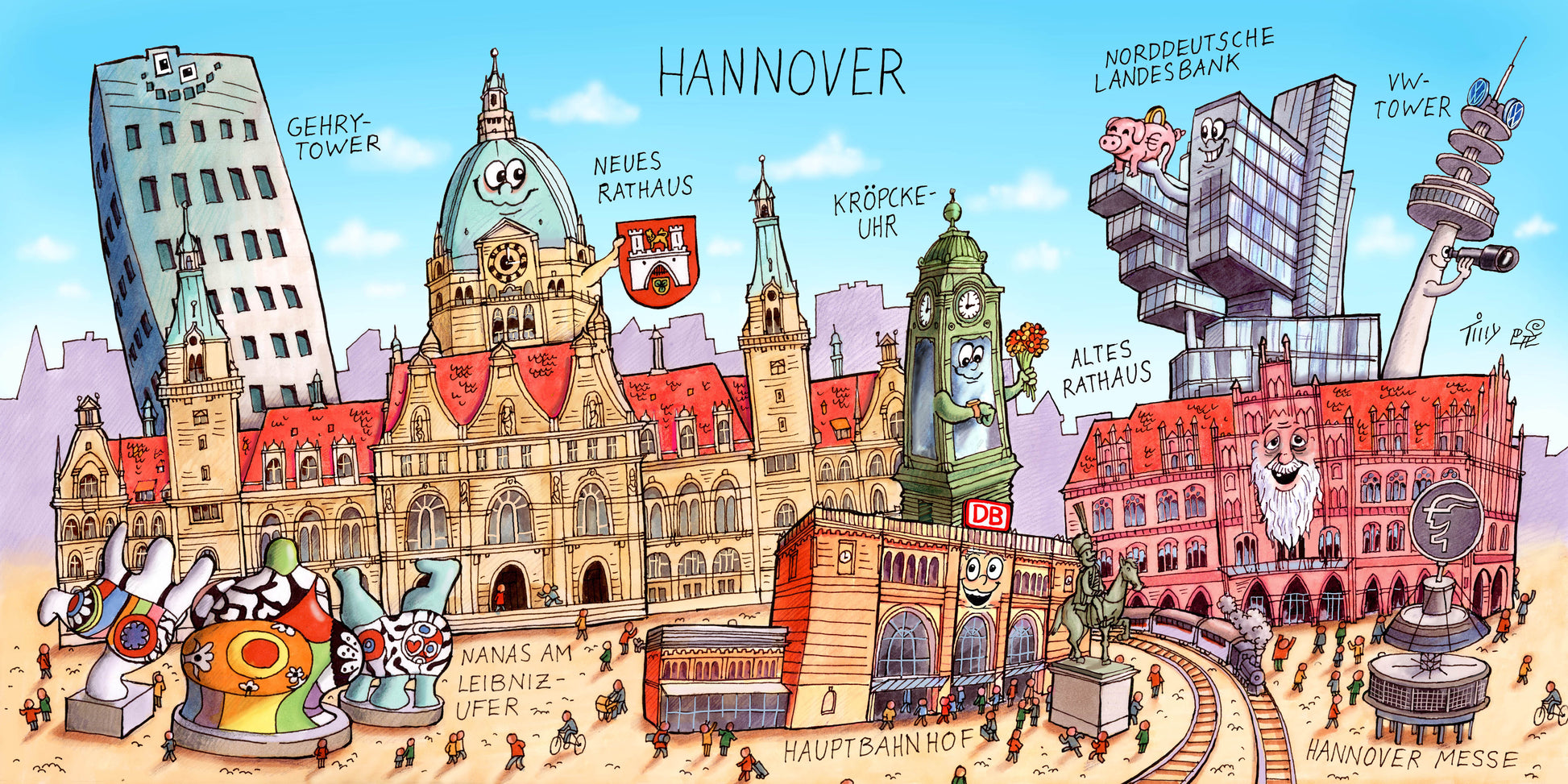 Jacques Tilly Design auf Keramiktasse für Hannover Fans