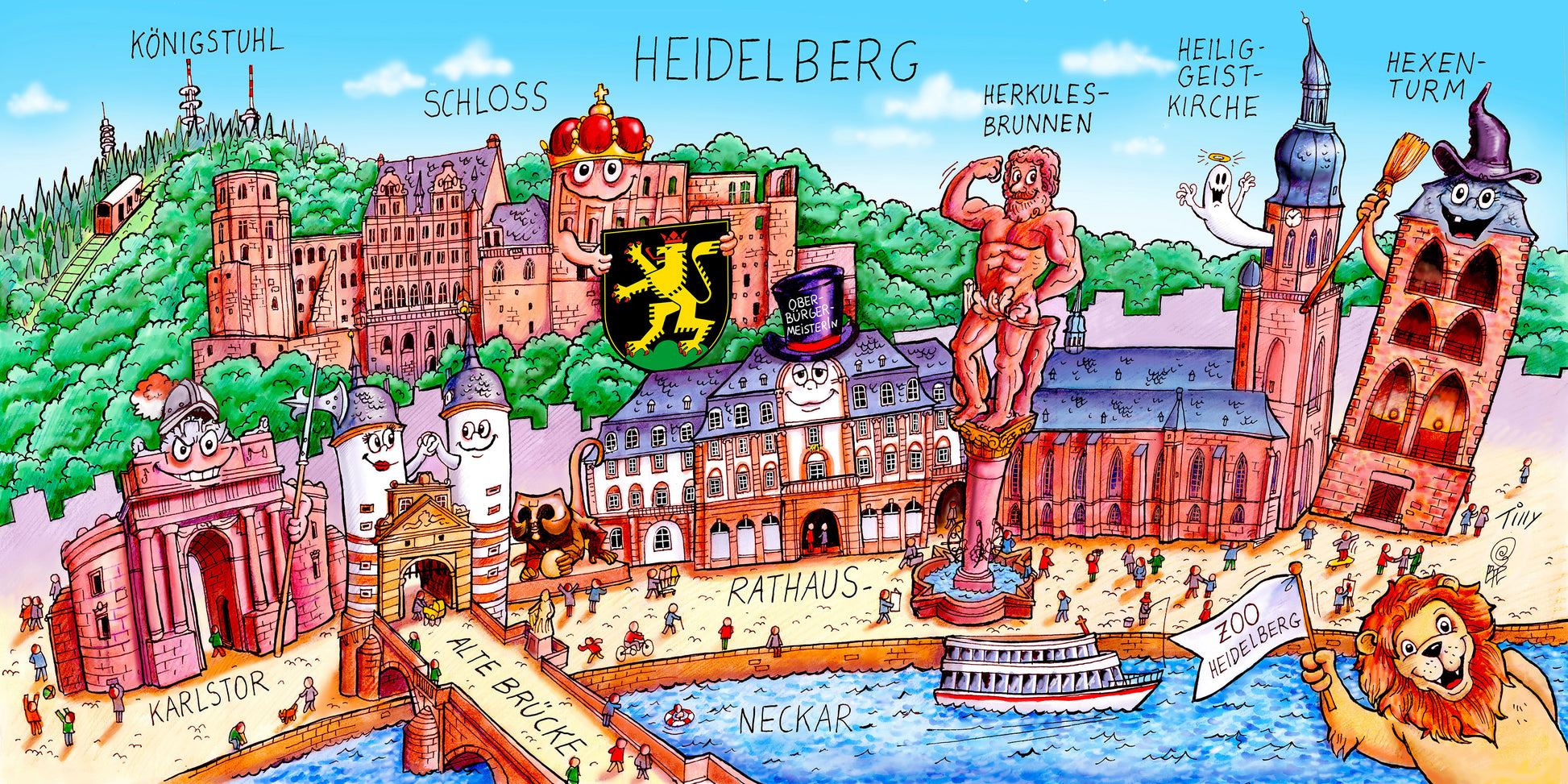 Lustiges Heidelberg Motiv als Geschenkidee für Stadtfans