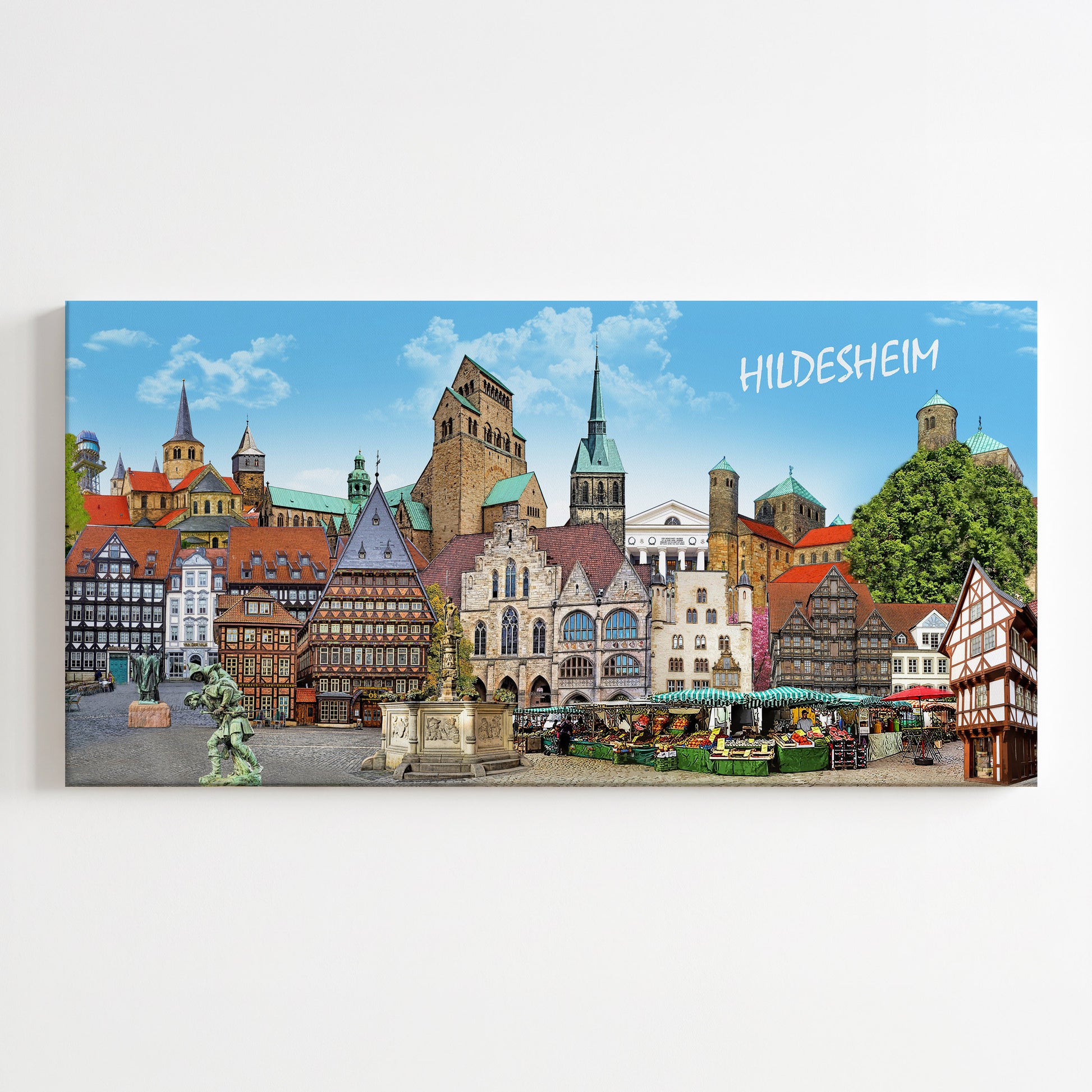 Leinwand Hildesheim mit Stadtmotiv Collage von Bernd Röttgers.