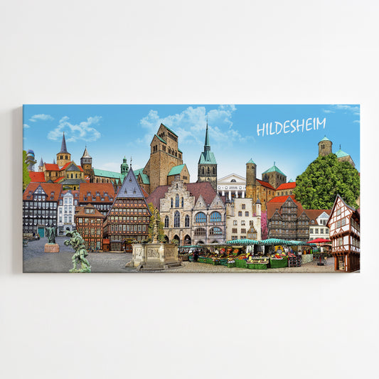 Leinwand Hildesheim mit Stadtmotiv Collage von Bernd Röttgers.