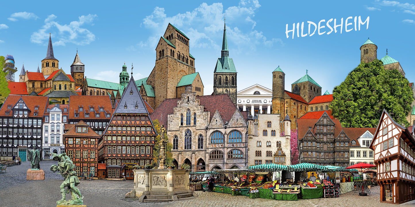 Regionales Geschenk: Hildesheim Motiv vom Künstler Bernd Röttgers