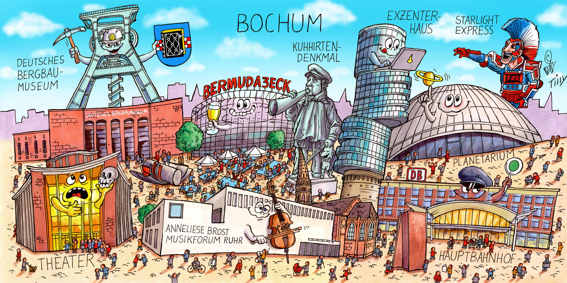 Bochum Wimmelbild-Motiv von Jacques Tilly
