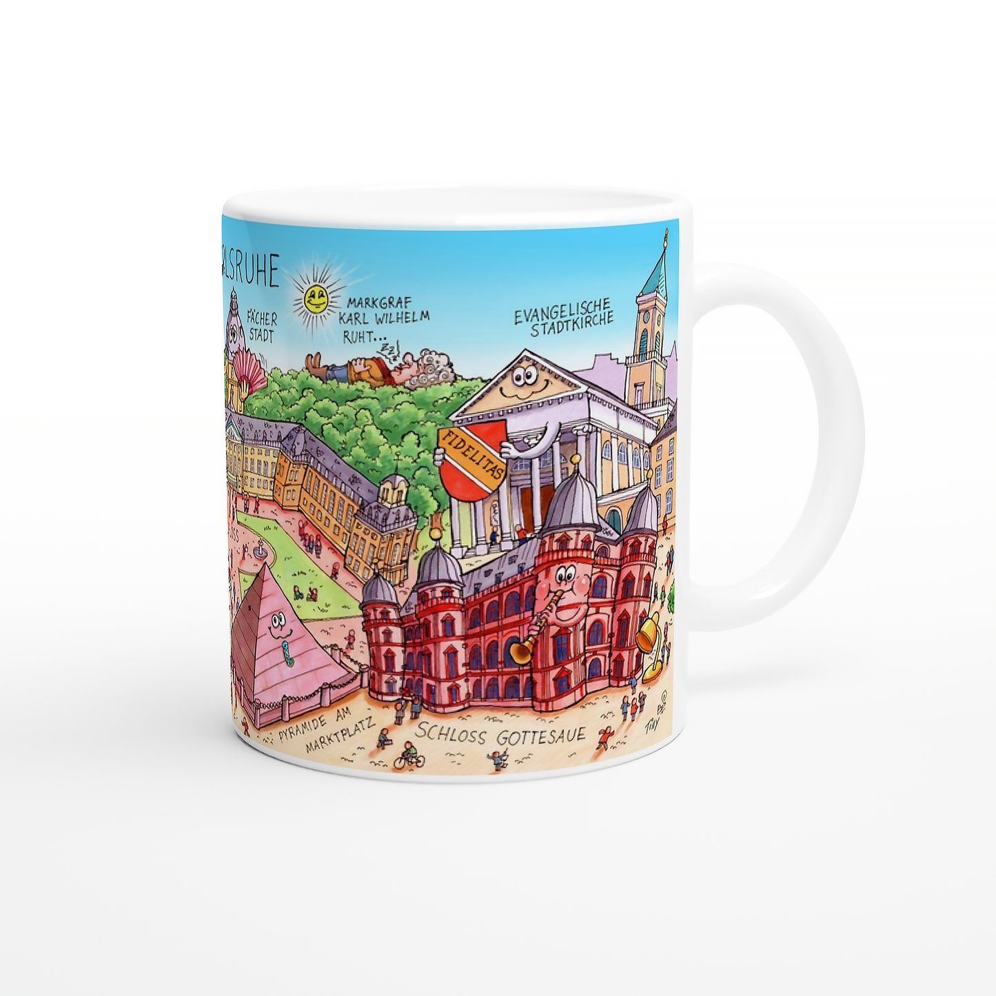 Kaffeetasse Karlsruhe mit witzigem Motiv für Büro oder Zuhause