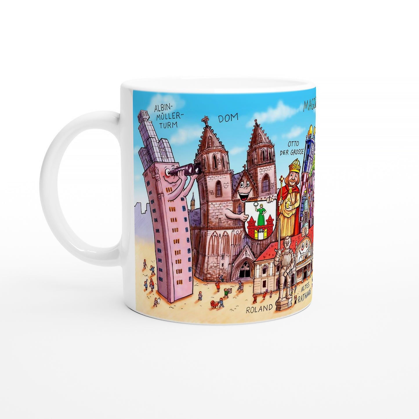 Kaffeetasse Magdeburg mit Grüne Zitadelle und Otto der Große