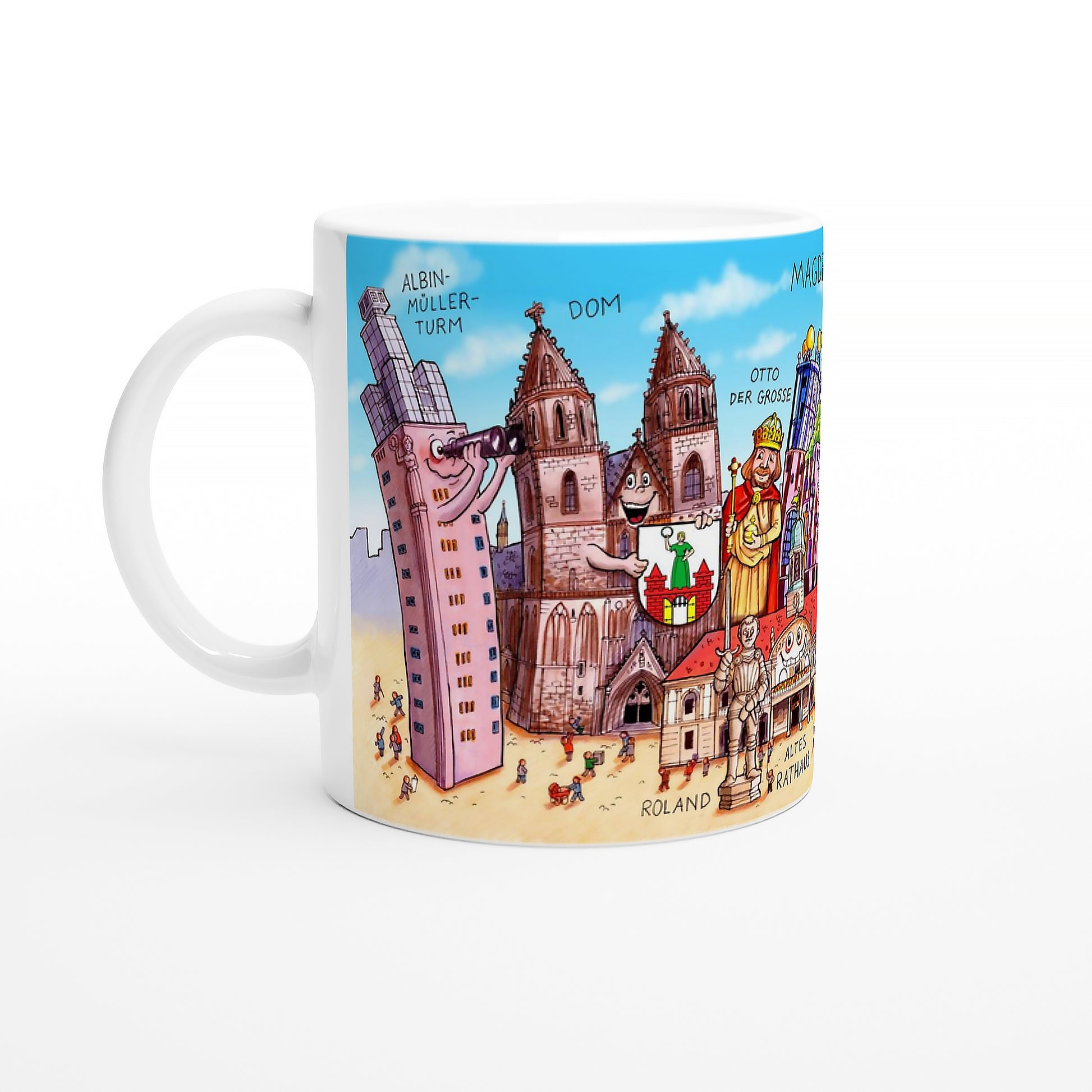 Kaffeetasse Magdeburg mit Grüne Zitadelle und Otto der Große