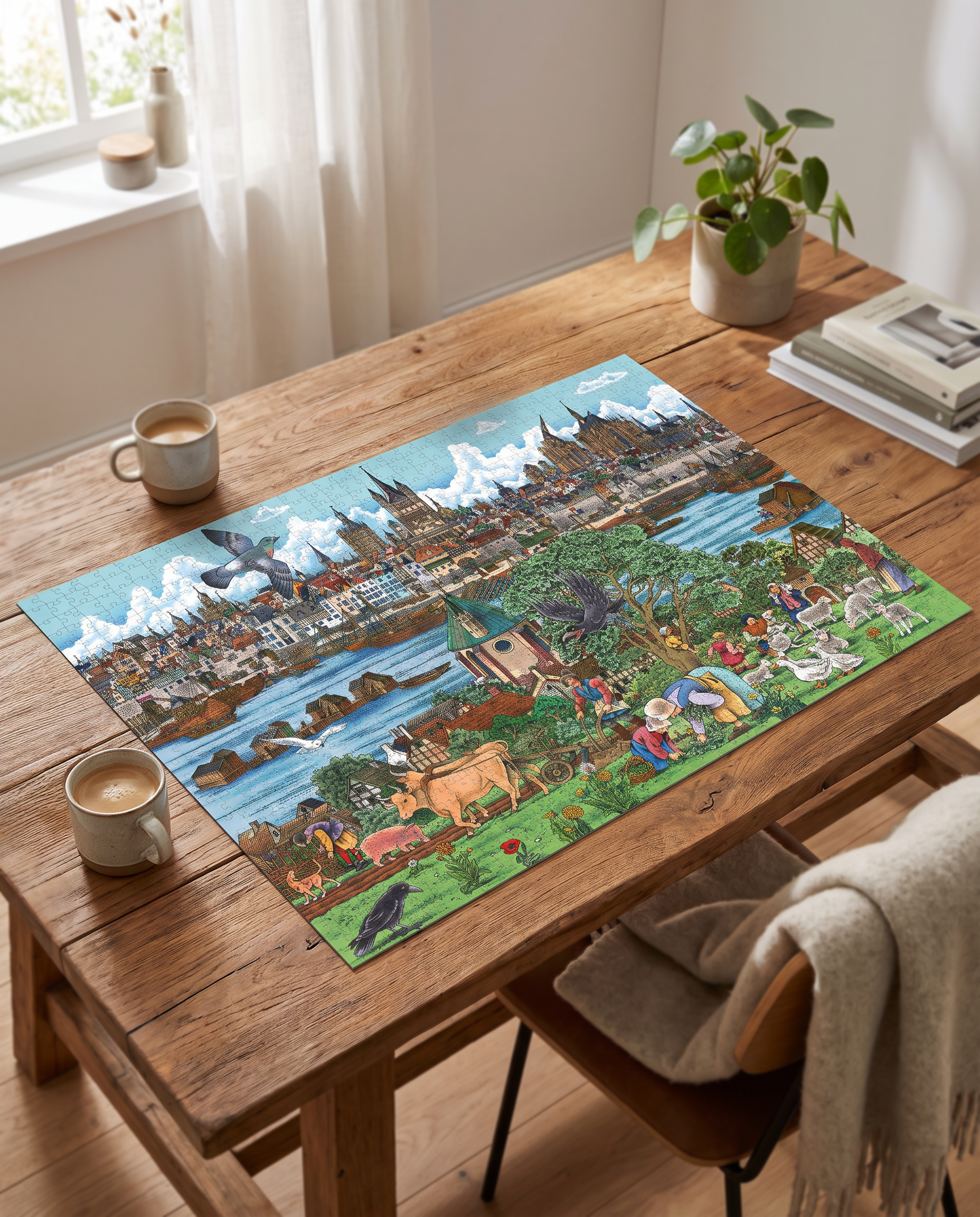 Fertiggestelltes Puzzle mit Motiv von Köln im Mittelalter von Moses