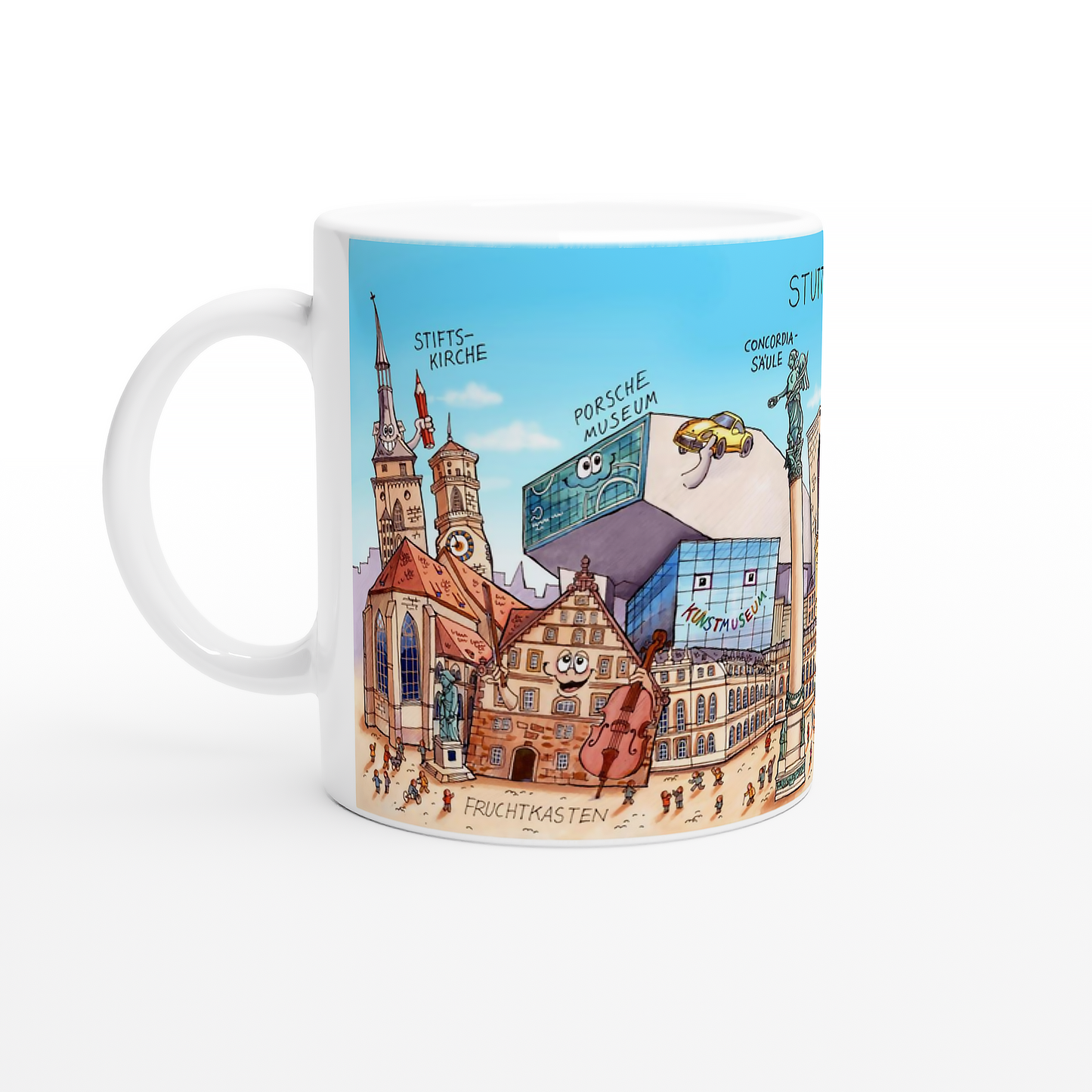 Stuttgart Tasse Vorderseite mit Neuem Schloss und Staatstheater
