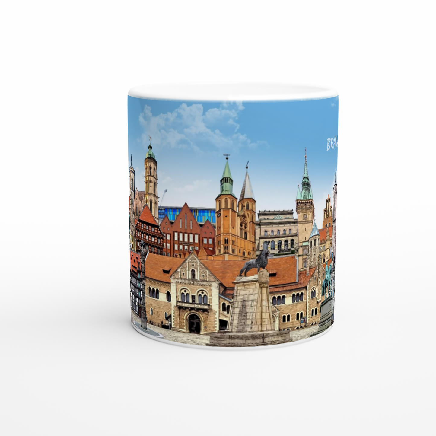 Detailansicht der Bernd Röttgers Tasse, Braunschweiger Löwe & Dom