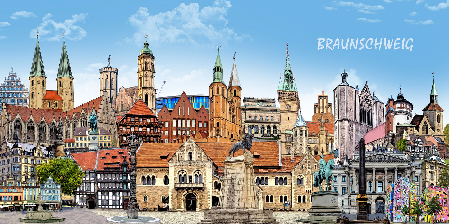Künstlerische Stadtcollage Braunschweig 
