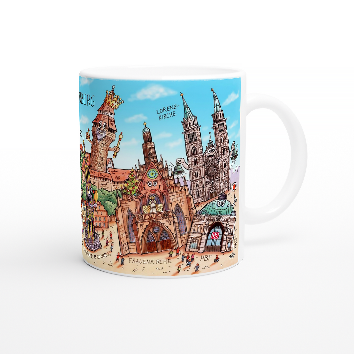 Tasse mit Schöner Brunnen und Frauenkirche Nürnberg