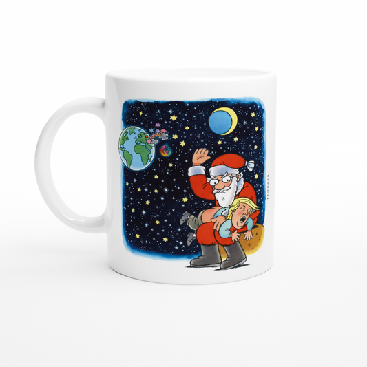 Gesamtansicht der Moses Tasse Trump Satire mit lustigem Motiv 