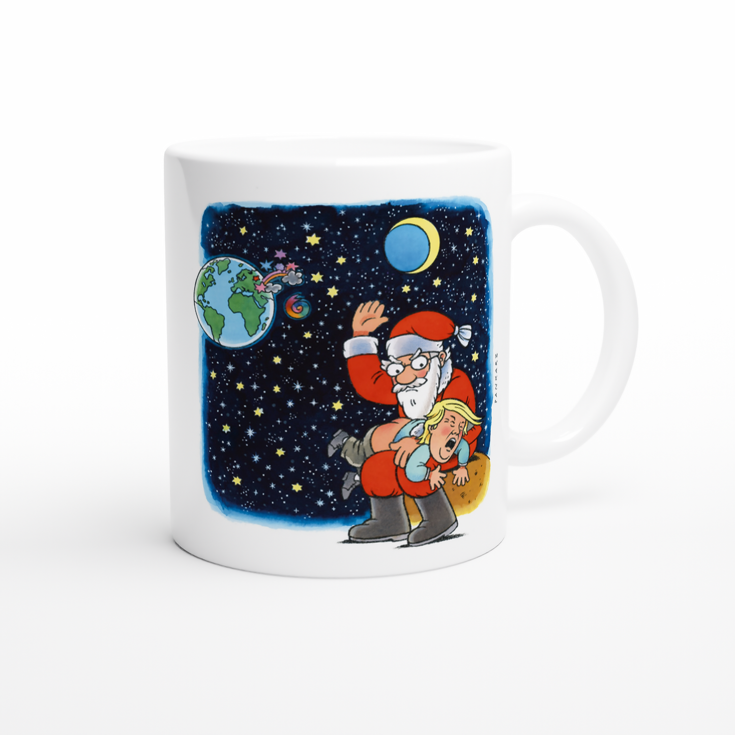 Humorvolle Tasse von Künstler Jürgen Moses Pankarz als Weihnachtsgeschenk