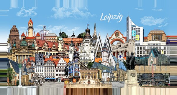 Leipzig Leinwand – Wahrzeichen – Collage