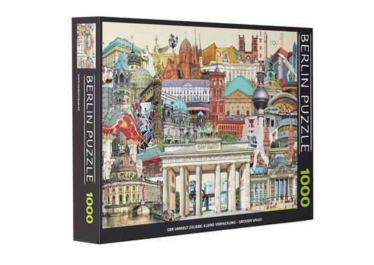 Berlin Stadtbild von Bernd Röttgers als Puzzle mit den wichtigsten Sehenswürdigkeiten und mit 1.000 Teilen