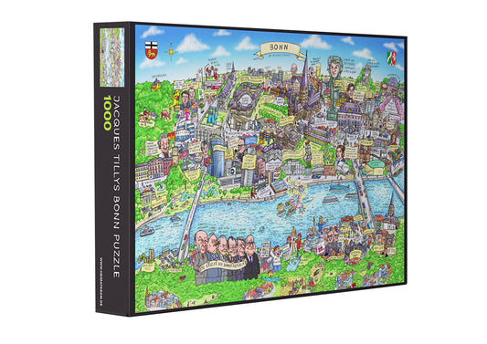 Jacques Tilly Bonn Stadtbild als Puzzle mit den wichtigsten Sehenswürdigkeiten und mit 1.000 Teilen